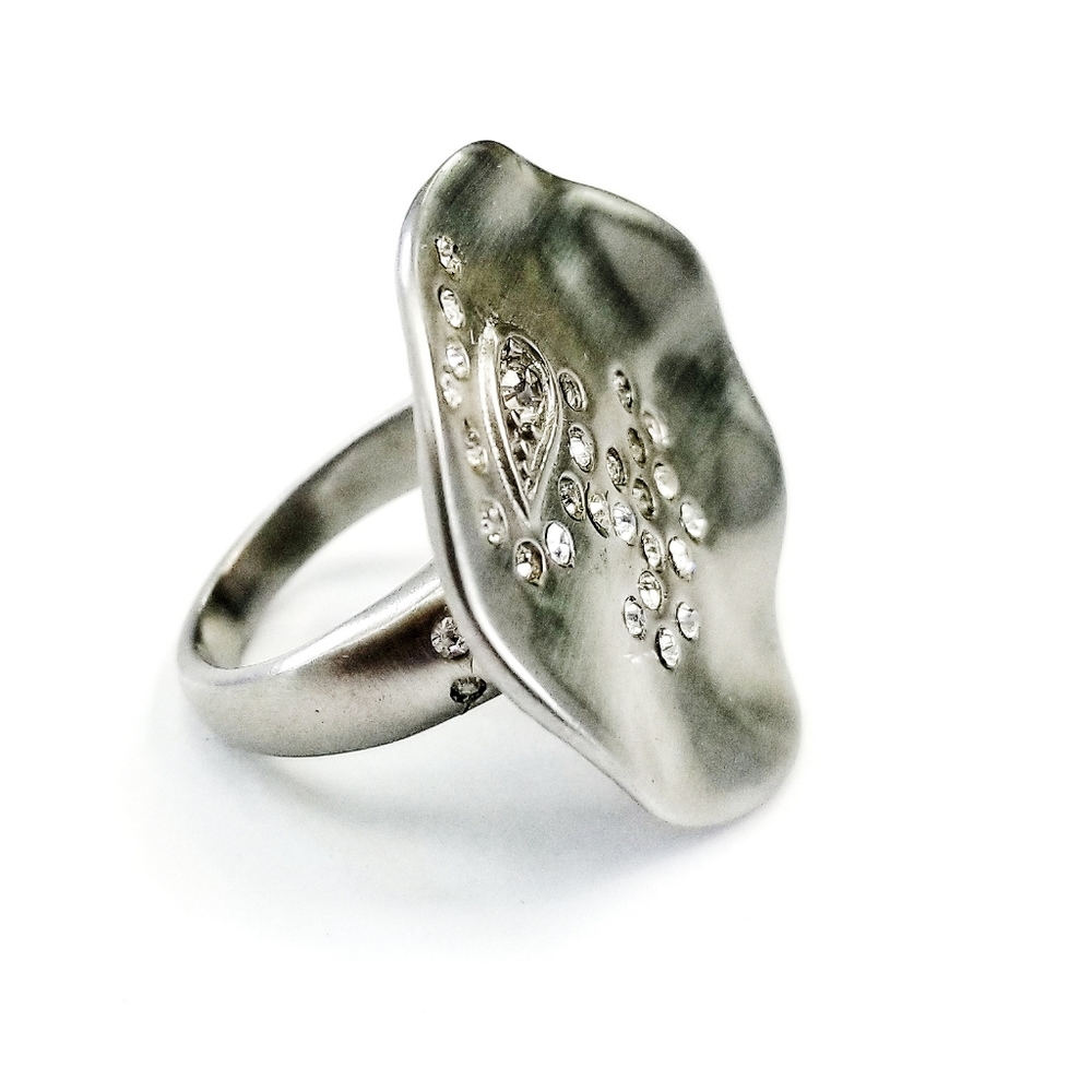 Stainless steel and diamond accents